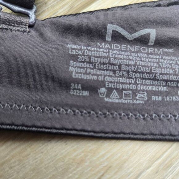 Maidenform Wonderbra push up wired comfortable bra 34a gray and pink plunging - Picture 5 of 8